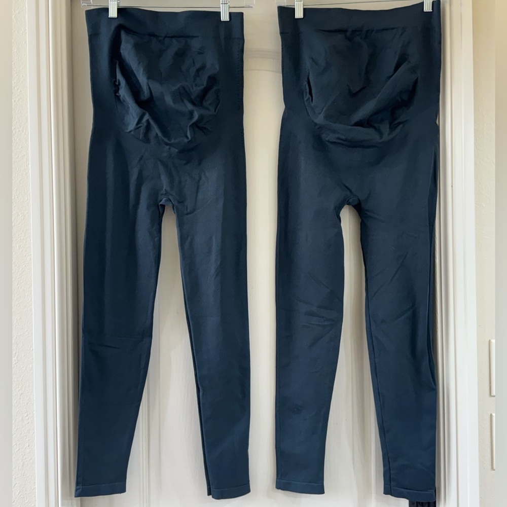 2 Pairs Blanqi everyday maternity support leggings in Steel- Size Large